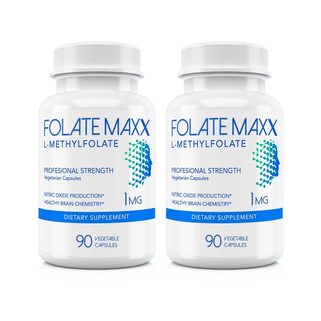 L-methylfolát dodatek (1mg) - Profesionální síla s optimalizovaným bioaktivním methylfolátem - 5 MTHF - Non- GMO, gluten zdarma, Soy Free, GMP - 180 Vegetariánské neochucené kapsle