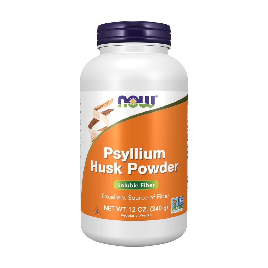 Nyní Potraviny doplňky, Psylium Husk Powder, non-GMO projekt ověřen, rozpustný fiber, 12- Ounce