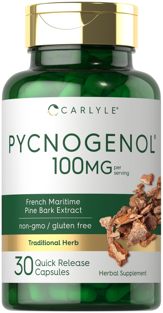 Carlyle Pycnogenol 100mg PHARMAN 124; 30 Kapsle PHARMAN 124; French Maritime Pine Bark Extract PHARMAN 124; Pinus Pinaster PHARMAN 124; Non- GMO a gluten zdarma dodatek