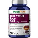NusaPure Red Yeast Rice 1800mg 180 Veggie Kapsle (Non- GMO, Vegan)