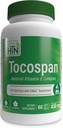 Zdraví Thru Nutrition Tocospan Full Spectrum Vitamin- E 430 mg s EVNol Tocotrienols CLAS124; všech 8 Natural Vitamin E Sources 124; Klinicky studovaný CLAS124; Kardiovaskulární a antioxidant Support (Balení 60)