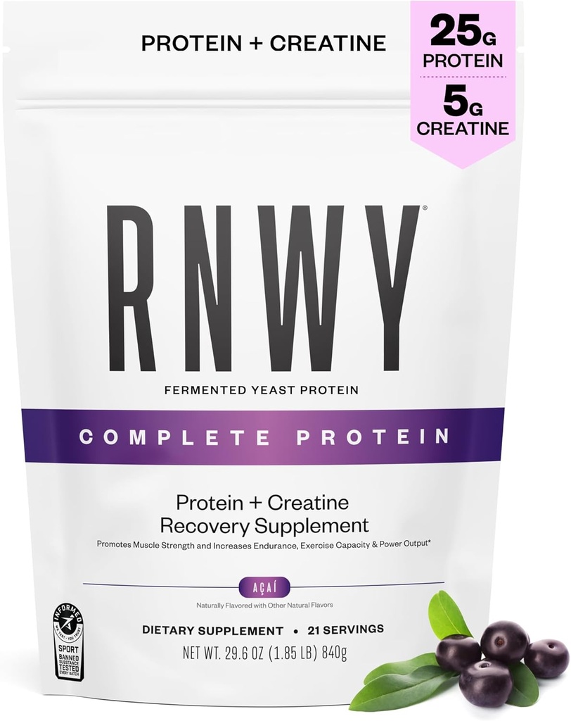 25g Acai Protein + 5g Creatine Powder, Vegan Plant- based Protein with Digestive Enzymes to Build & Recover, 21 Služeb