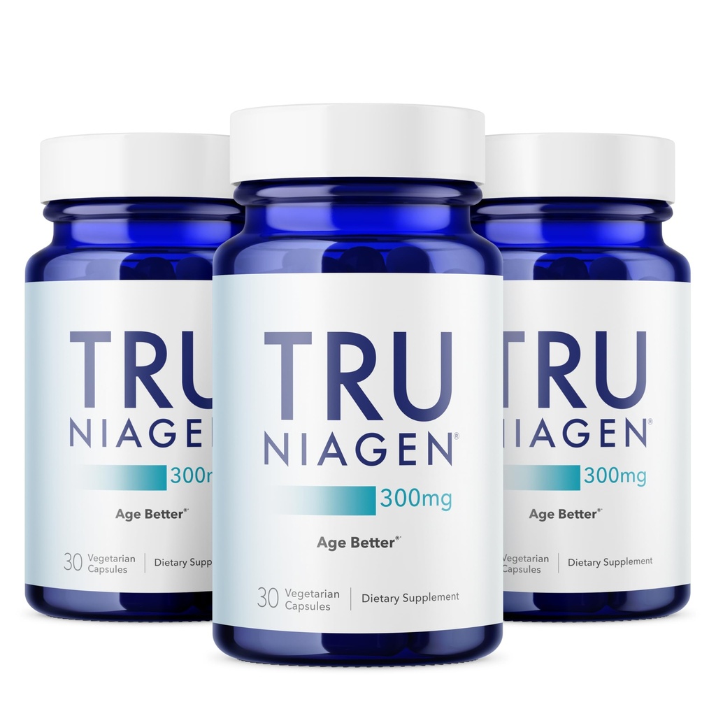 TRU NIAGEN patentovaný doplněk NAD pro anti aging a buněčné regenerace, 300mg Niagen, 30 Servings CUR 124; Podporuje buněčnou energii, mozek, svalovina 124; Nikotinamid Riboside (NR) Take 1 Daily CUR 124; 3 Lahve