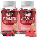 Vlasové vitamíny Gummies dodatek - Rychlejší růst vlasů Gummy 5000mcg Biotin, kyselina listová, vitamín C & E, podpora silnější a silnější vlasy, kůže, nehty, Non- GMO, pro muže ženy, 60 Berry ochucené gumy