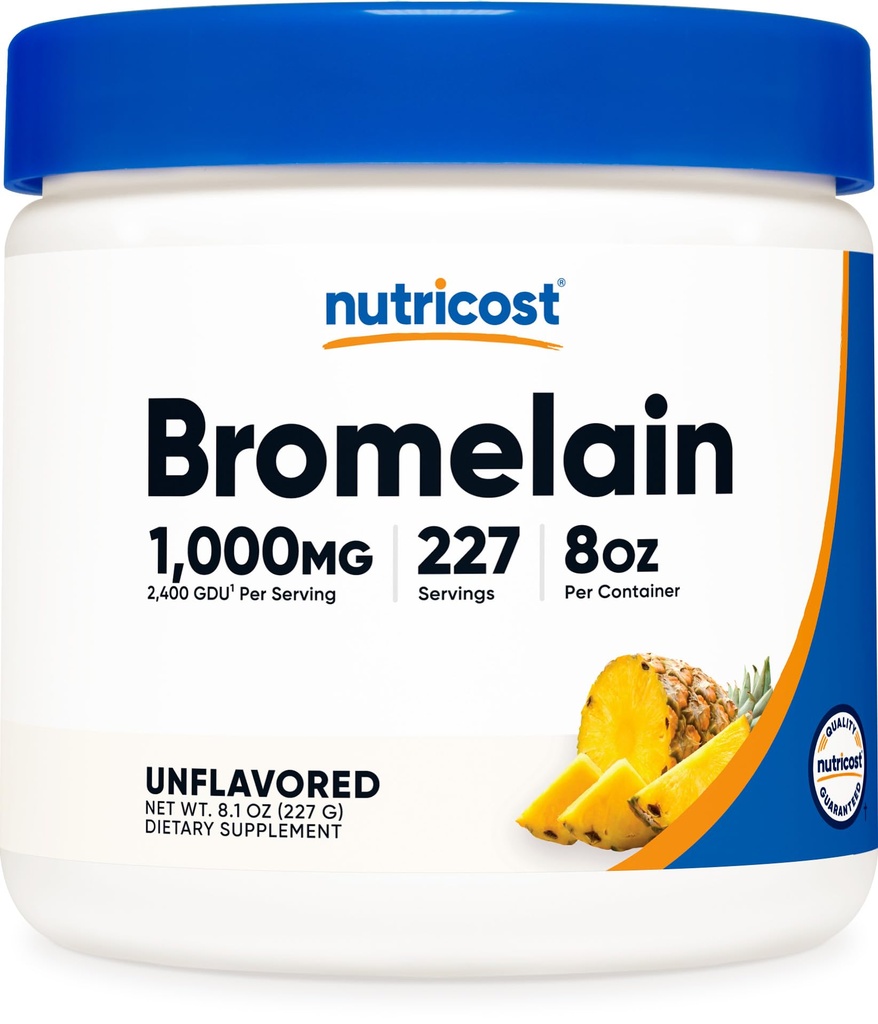 Nutricost Bromelain Powder 8 OZ - Non- GMO, Vegetarian, gluten zdarma