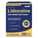 Sumifun 4% Lidokain Relief Pain Patches 30 Počet Maximální síla Numbing Gel Patch pro zadní Knee Neck Joint Ache Muscle Soelth Topical Analogic FSA nebo HSA způsobilé