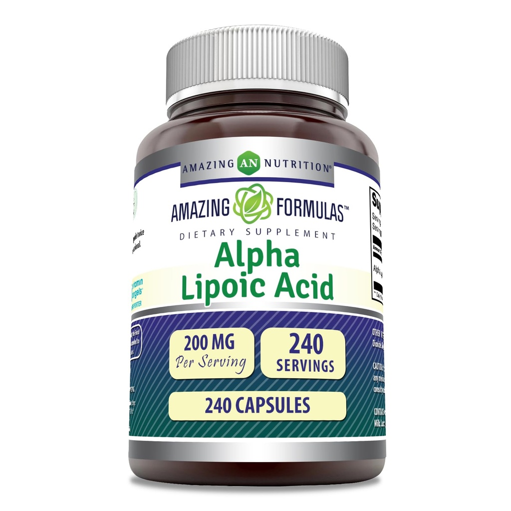 Úžasné Alpha Lipoic Acid 124; 200 Mg dodatek 124; Kapsle 124; Non- GMO 124; Gluten- Free Acid 124; Made in USA (1 balení, 240 Počet)