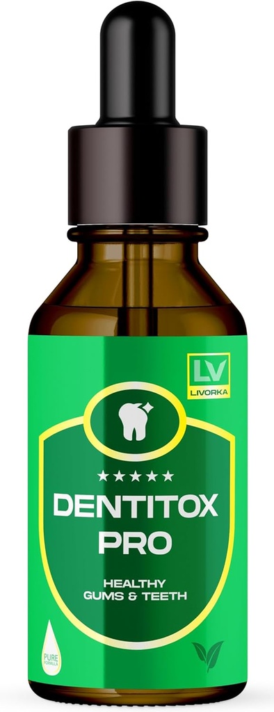 LIVORKA Dentitox Pro kapky pro zdravé zuby, Žvýkačky - Balení po 1 lahvičce na 30 dní