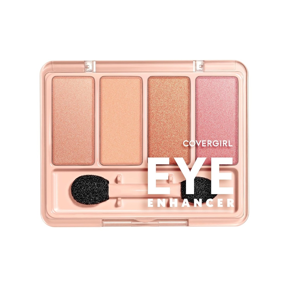 COVERGIRL Eye Enhancer, Bellini Spritz, Eyeshadow Quad, Easy to wear, Clean & Vegan, Talc- Free, Matte & Shimmer Finishes, Smudge- Proof, 0.19oz