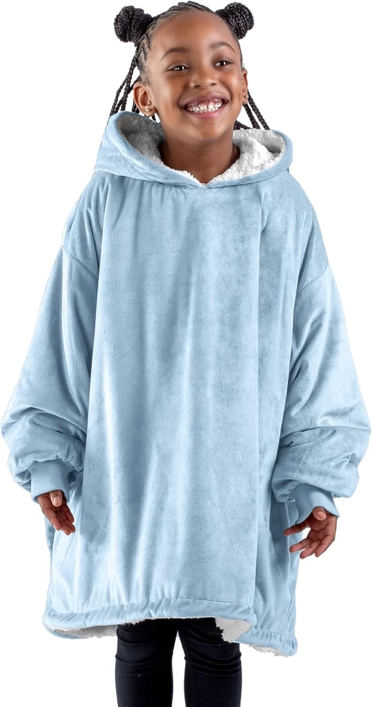 Hoodie - Soft Plush Sherpa - Teplé a útulné - Přerostlé Weaable Blanket - Dospělé a dětské velikosti