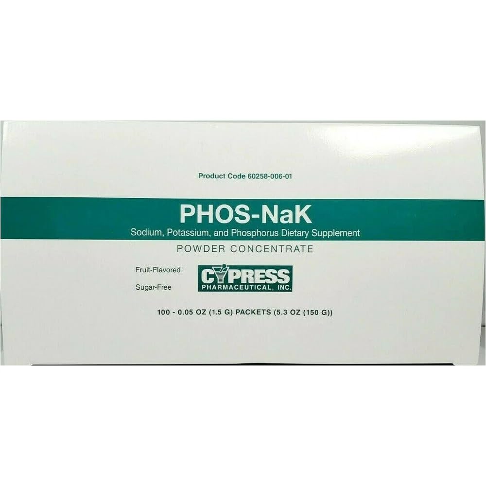 MCK27102700 - Cypress Pharmaceutical Phos- NaK Dietní dodatek Sodná sůl / draslík / fosfor 160 mg - 280 mg - 250 mg Jednorázová dávka, perorální prášek Koncentrátní balíček Ovocný příchuť