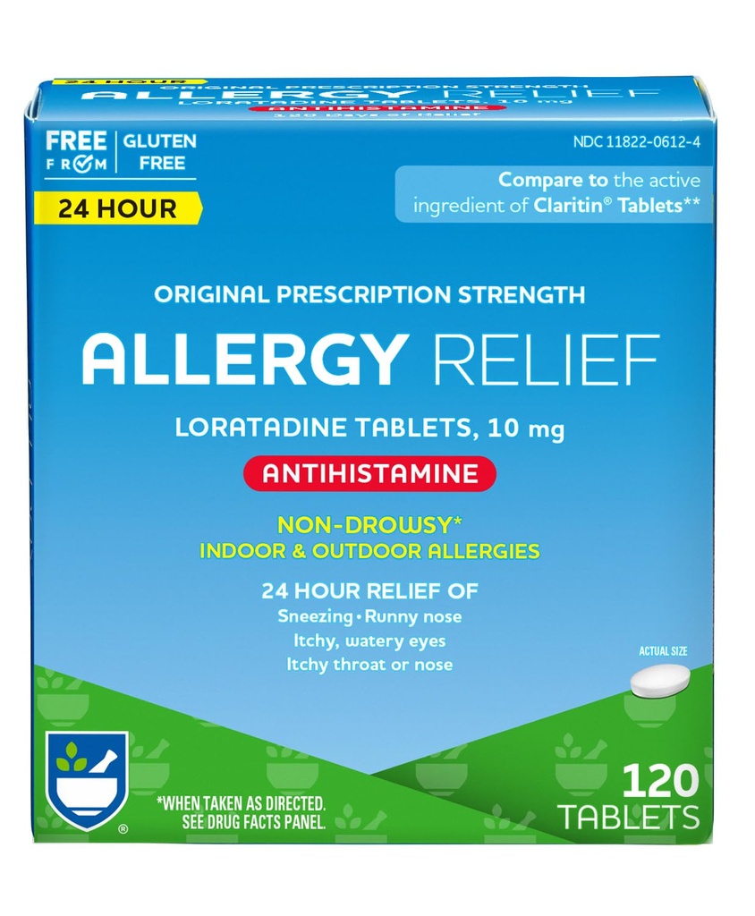 Rite Aid 24 hodin Lortish 10 mg Allergies Relief Tablets, 10mg - 120 Count Ibrahim 124; Non- Drowsy Alergics Pills, Medicine