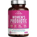 Ženské probiotické, 120 Milionů & 32 Strains s brusinkami, Prebiotika & Digestive Enzymy, Gut, Vaginální & Močové Tract Support, 30 Zpožděné uvolnění kapsle