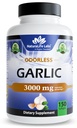 NaturaLife Labs Odorless Česnek - 3.000 mg Ekvivalentní per Serving - 150 Softgels - Koncentrovaný česnek Bulb Extract s organickým extra panenský olivový olej - Non- GMO, gluten- Free