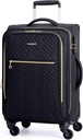 BAGSMART Noste na zavazadla 20 Inch, Softside Expandable Suitcase with Spinner Wheels, zavazadla 22x14x9 Airline Schválené Rolling Lightly Suitcases for Women Men, Compact Carry- On (Black)
