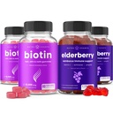 NutraChamps Biotin Gummies (2 balení) a Elderberry Gummies (2 balení) 4 balení Bundle