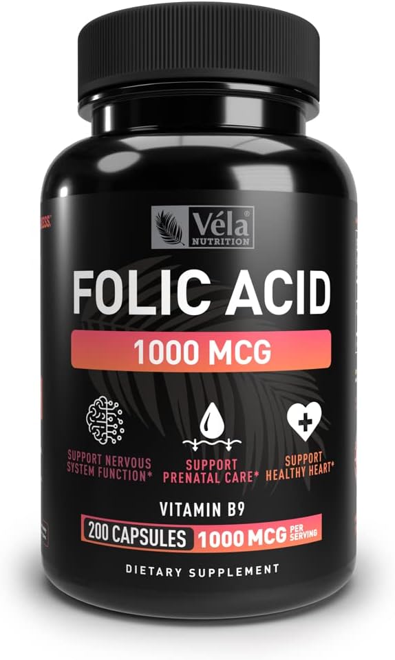 Folic Acid Dodatek 124; 1000 mcg per Serving, 200 Kapsle 124; Podpora srdce zdraví, Prenatal Supplement Supplementary 124; Non- GMO, 3. strana Tested