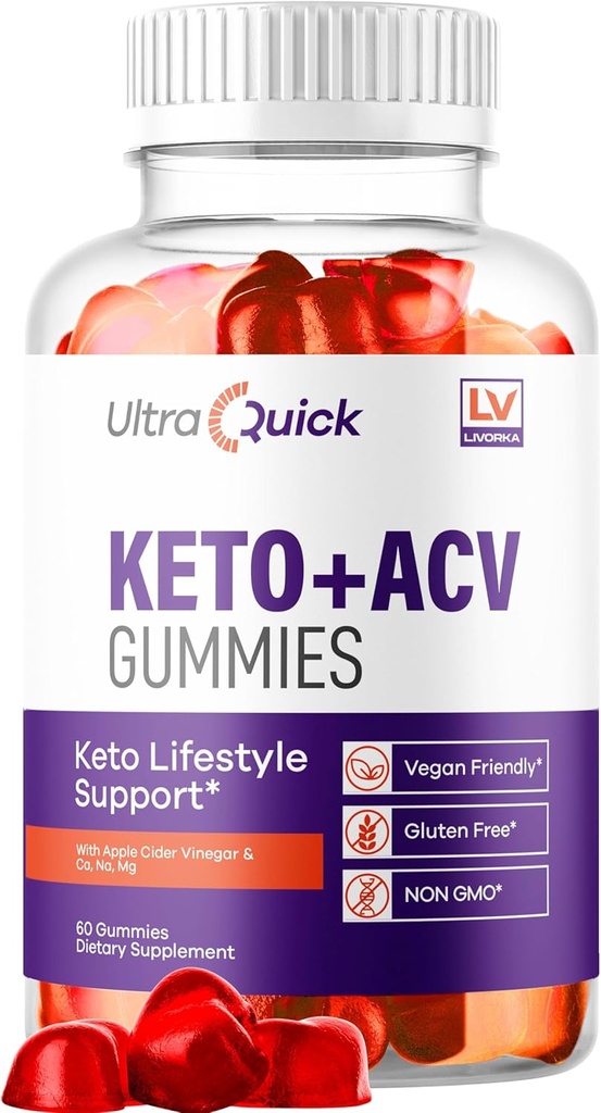LIVORKA Ultra Quick Keto ACV Gummies - Ultra Quick Gummies, UltraQuick Keto Plus ACV Gummies, Ultra Quick Keto ACV Gummies Support, UltraQuick Keto ACV Gummies, UltraQuick, 60 Gummies pro 1 měsíc