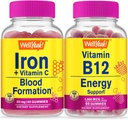 WellYeah Iron + Vitamin C + Vitamin B12 1000mcg, Gummies Bundle - Great Toasting, Vitamin dodatek, Lepek zdarma, GMO zdarma, Žvýkací žlab