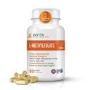 INVITA L-methylfolát - profesionální síla aktivní methylfolát - 5-MTHF dodatek pro energii, nádech a imunitní podporu - Non GMO, gluten zdarma, žádné plnidla (7.5 Mg)