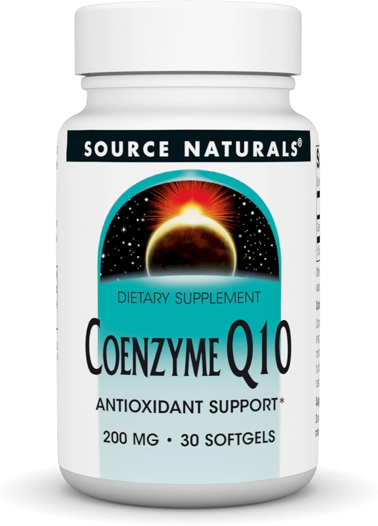 Zdroj Naturals Coenzym Q10 Antioxidant Support 200 mg pro srdce, mozek, imunitu a podporu jater - 30 Softgels