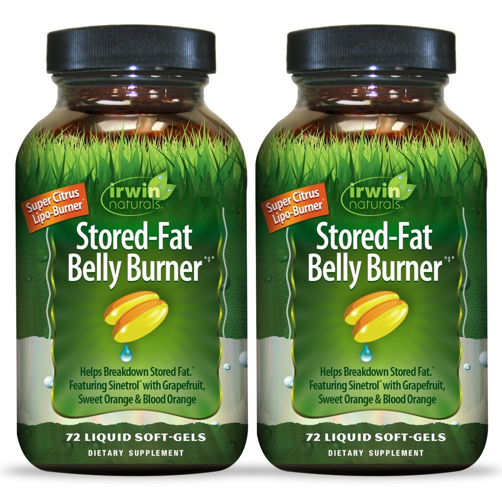 Irwin Naturals Stored- Fat Belly Burner - 72 Liquid Soft- Gels, Pack of 2 - Pomáhá podporovat rozklad skladovaných tuků - 48 Celkem služby
