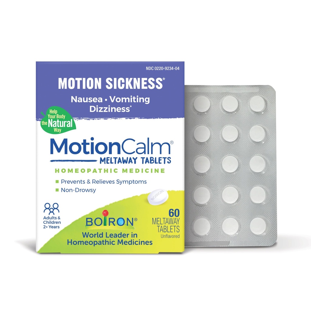 Boiron Motion Climate Relief for Nausea, Zvracení, nebo Závratě spojené s pohybovou nevolností Vzhledem k cestování, Zábava Rides, a videohry nebo VR - Non- Drowsy - 60 Počet