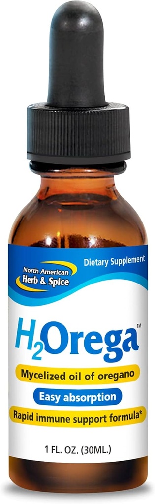 SEVERNÍ AMERICAN HERB & SPICE H2Orega - 1 fl. oz. - Mycelized Oil of Oregano - Rapid Immunication Support Formule - Easy Absorption - Non- GMO - 173 Servings