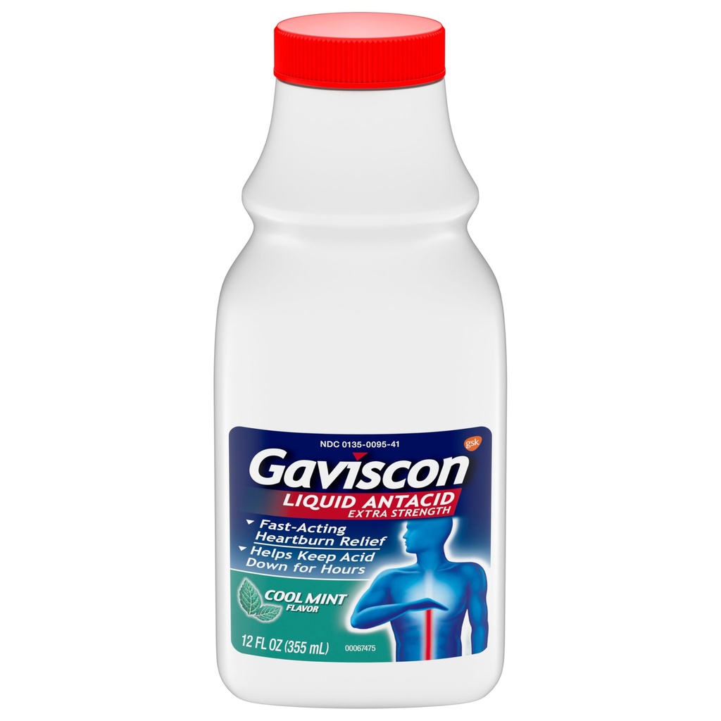 Gaviscon Extra síla Cool Mint tekuté antacid pro fast- acting Heartburn Relief, 12 Ounces