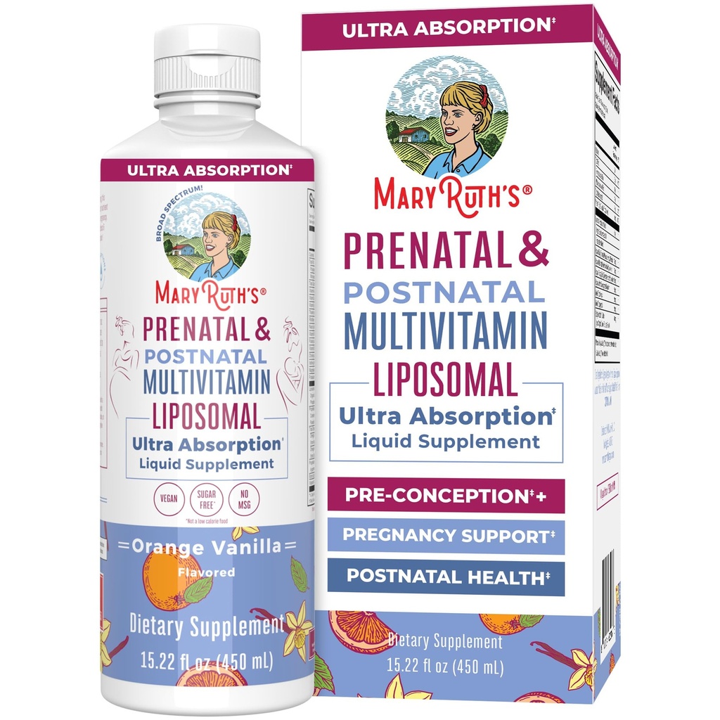 MaryRuth Organics Prenatal & Postnatal Multivitamin pro ženy 124; Cukr zdarma 124; Preception, Těhotenství & Ošetřující 124; Prenatal Vitaminy 124; Vegan 124; Non- GMO 124; Gluten zdarma 124; 30 Služeb