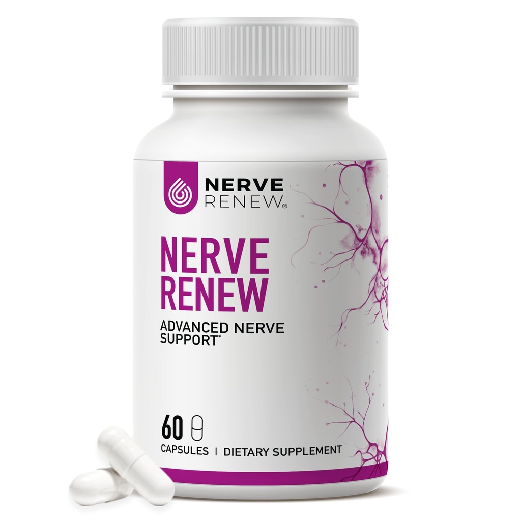 NERVE RENEW Advanced Nerve Support - 300mg stabilizované R- Alpha Lipoic acid, vitamin B Complex, Benfotiamin, Byliny pro Fast- acting Support