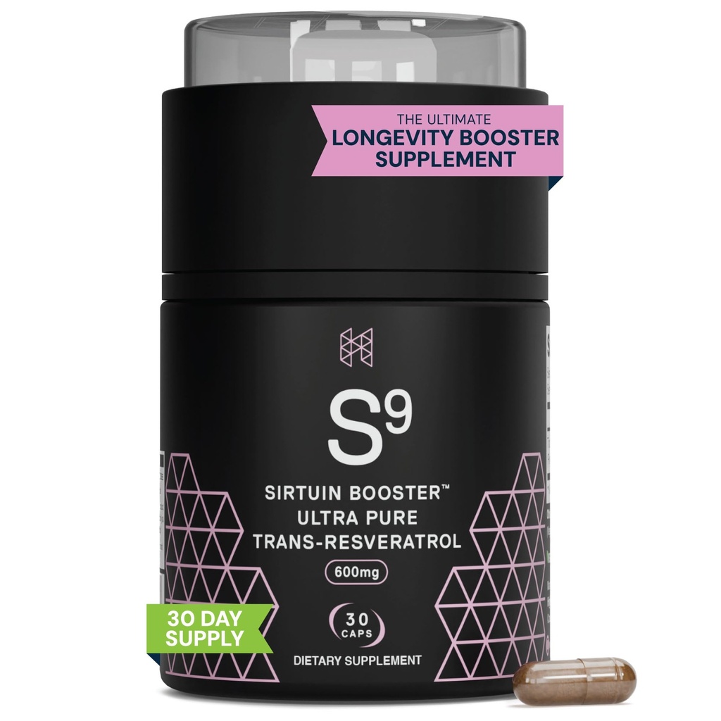HPN Nutractives SIRTUIN, 98% Ultra Pure Trans- Resveratrol Extract, Sirtuin Activator, 600 mg 98% Trans- Resveratrol Extract, 30 Kapsle