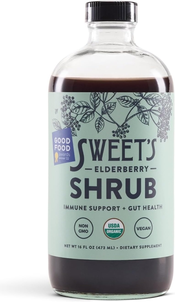 Sweet 's Elderberry Organic Shelf 124; USDA Organic Survey 124; Digestive & Imunitation Support Appresso 124; Versatile Pitím octa 124; Mocktail Mixer 124; 16 oz Recyklable Bottle