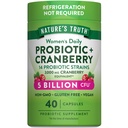Probiotika pravdy přírody pro ženy 124; 5 miliard CFU denně 124; 40 Vegetariánských kapslí 124; s Cranberry crust 124; Non- GMO & gluten Free Crup124; Není potřeba žádné rozšíření