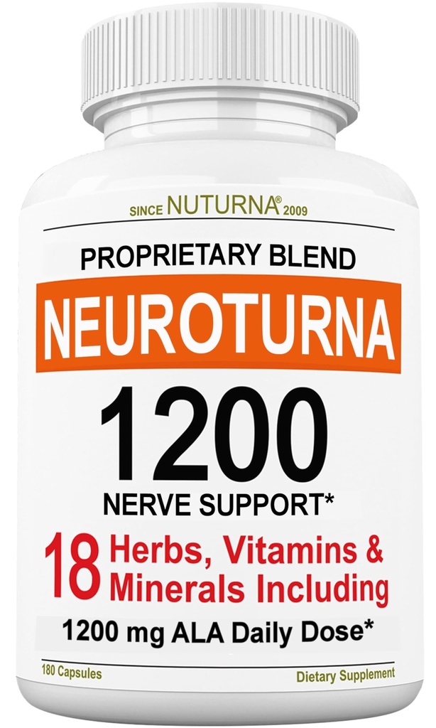 Dodatek k podpoře neuropatie s 1200 mg čisté kyseliny alfa - Maximální síla Nerve Formule pro upevnění Nervy v prstech, ruce, prsty, & Nohy - Nejlepší přírodní Nerve Relief Podpora - 180 Kapsle