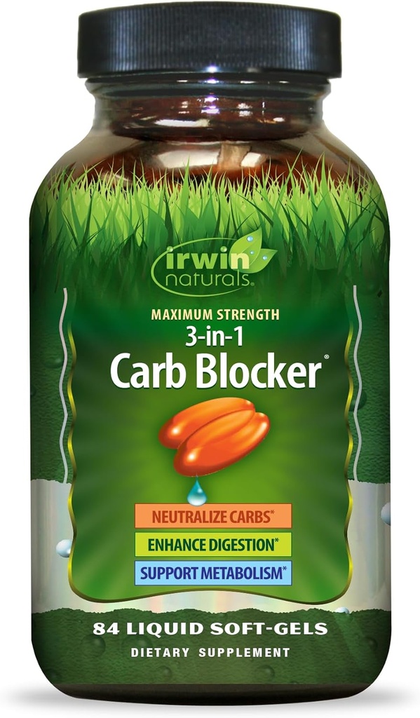 Irwin Naturals Maximální síla 3- in-1 Carb Blocker 84 Počet
