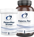 Designy pro zdraví Prenatal & Probiotic Bundle - Prenatal Pro (180 Kapsle) Prenatal Multivitamin s folátem a chelatované minerály & ProbioMed ženy (30 Kapsle) Gut Zdraví & Vaginální Probiotic
