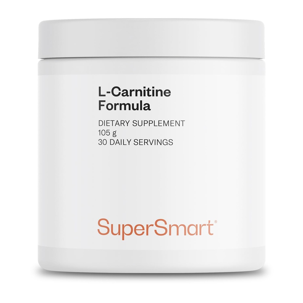 Supersmart - L- karnitinový vzorec (přírodní Lemon Flavor) - 2- in-1 s acetyl L- karnitin & L- karnitin Tartate Powder - Amino Acids Complex Supplement 124; Non- GMO & Gluten Free - 105 g