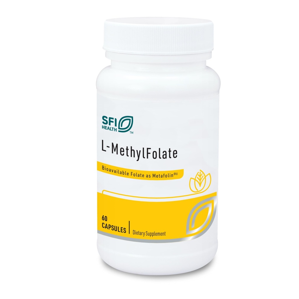Klaire Labs SFI Health L- Methylfolát - 1000 mcg Folát vysoce biologicky dostupný, hypoalergenní 1000 mikrogramů (1 miligram) Metafolin L- 5- MTHF (60 tobolek)
