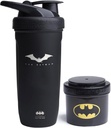 Smartshake DC Comic Bundle - Batman Protein Shaker Lahvička - 900ml Leakproof Stainless Steel Shaker Lahvička s 200 ml proteinový prášek zásobník