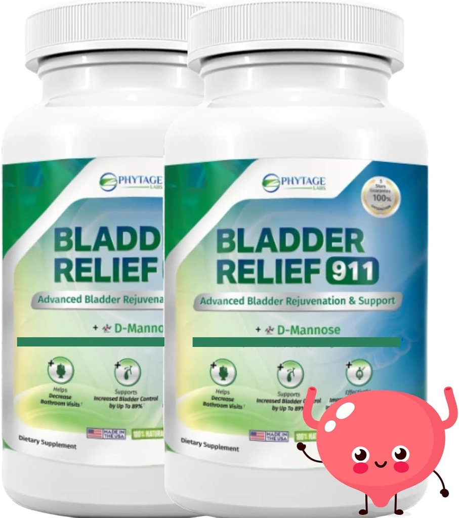 Relief 911 Detoxikační síla - pro muže a ženy poskytuje podporu močového měchýře, 60 Veggie Kapsle - 2 balení