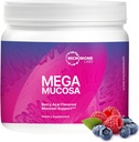 Mikrobiomové laboratoře MegaMucosa Gut Health Powder - Dědičný dodatek s kompletní mukosální podporou zdravé guty a imunitní funkce - Dairy- Free Imunoglobulins & Amino Acids - Berry Acai (5.5 oz)