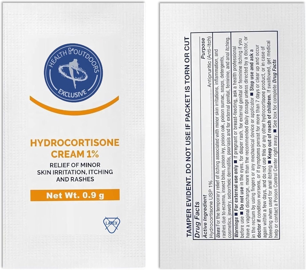 Soothing Hydrokortizon Cream 1%, 48 Jednotlivé balíčky, pro podráždění kůže, vyrážka, svědění a menší bolest
