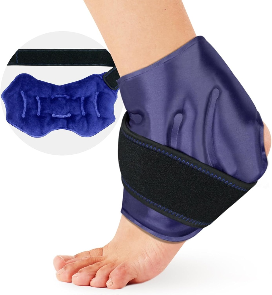 Ankle Ice Pack Wrap for Otok, Ice Pack for Ankle Injuries Reuse, Cold Compress Therapy for Feet Pain Relief, Ankle Ice Wrap for Sprains, Achilles, Tendonitis, Plantar Fasciitis Blue