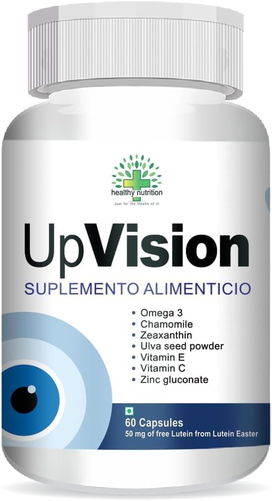 Generické Upvision Oční péče Dodavatel pro oční zdraví s Omega33, Vitamin E, VIT A, VIT C, Lutein, Zeaxanthin, VIT B2 Vegetarian 60 Capsules- Pack po 1