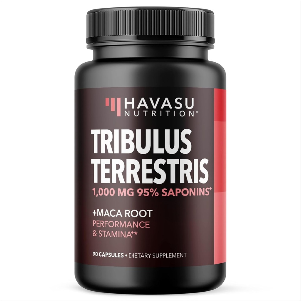 Tribulus Terrestris pro muže 1000mg (95% saponiny) s Maca Root Powder 500mg - mužský doplněk podpory výkonnosti - 90 Hrabě - Energie, Vitalita, Vytrvalost - Non- GMO Kapsle - 45 Den Dodávka