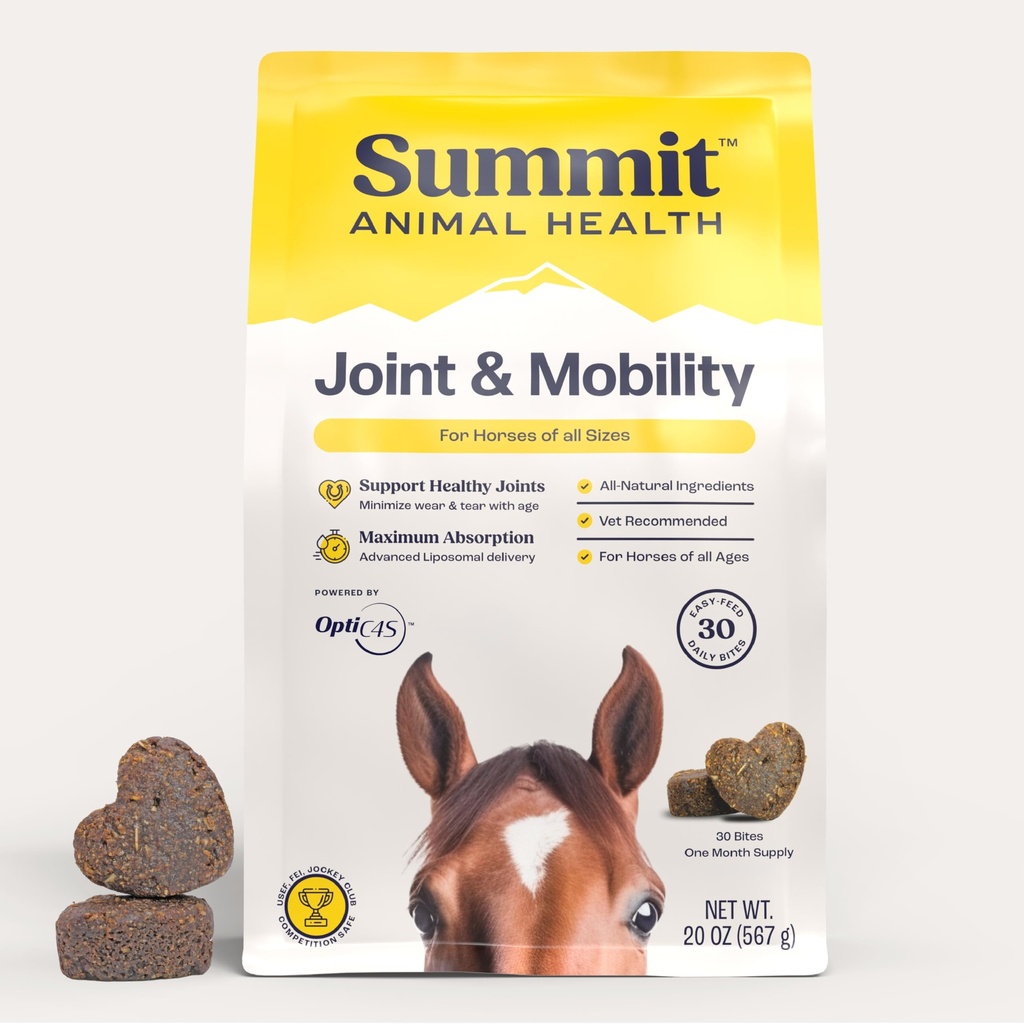 Summit Equine Joint & Mobility Bites Denní dodatek pro koně, Liposomální Dodávka, Max Absorpce, Vet Doporučené, All- Přirozené ingredience, 100% Drog- Free, Zdravé spojky - 30 Bites