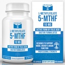 L-methylfolát 10 MG, Optimalizovaný a vysoce bioaktivní methylfolát, 5-MTHF dodatek pro nádech a imunitní podporu, přírodní dietní dodatek pro energii, non-GMO & gluten- free, 90 Kapsle