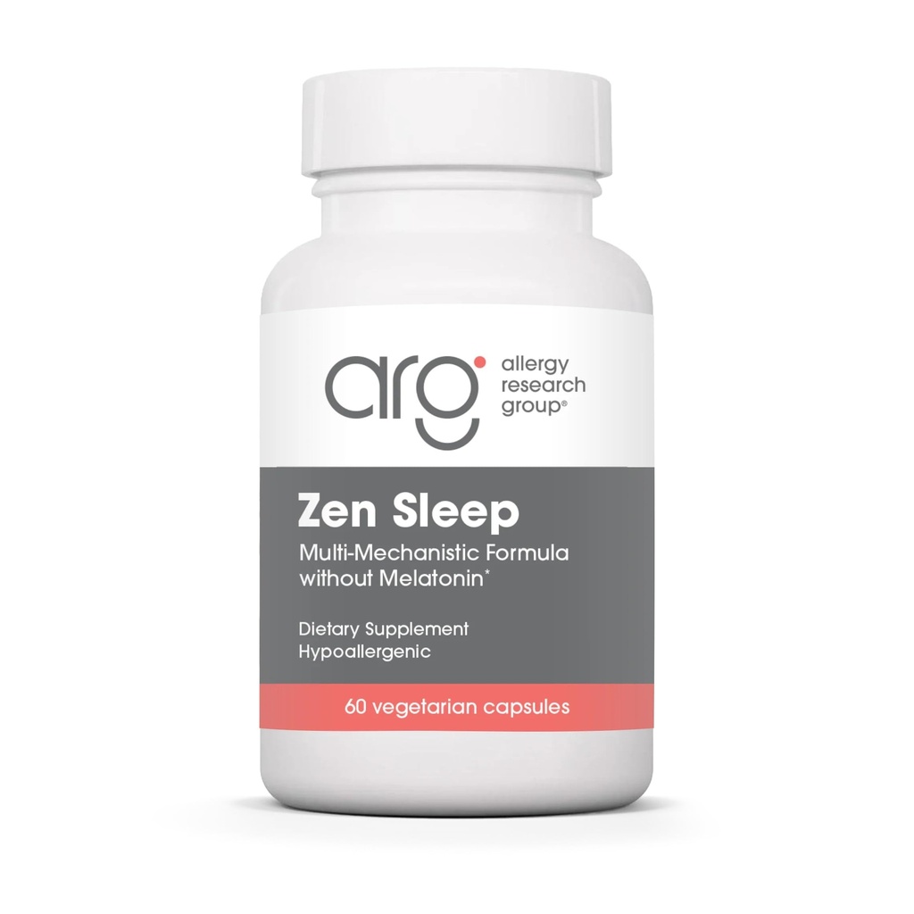 Alergie Research Group Zen Sleep - GABA L-Theanine Sleep Supplement pro dospělé s P5P, 5-HTP, a vitamin B6, přírodní pomoc pro klid, Restful REM - 60 Vegetariánské kapsle