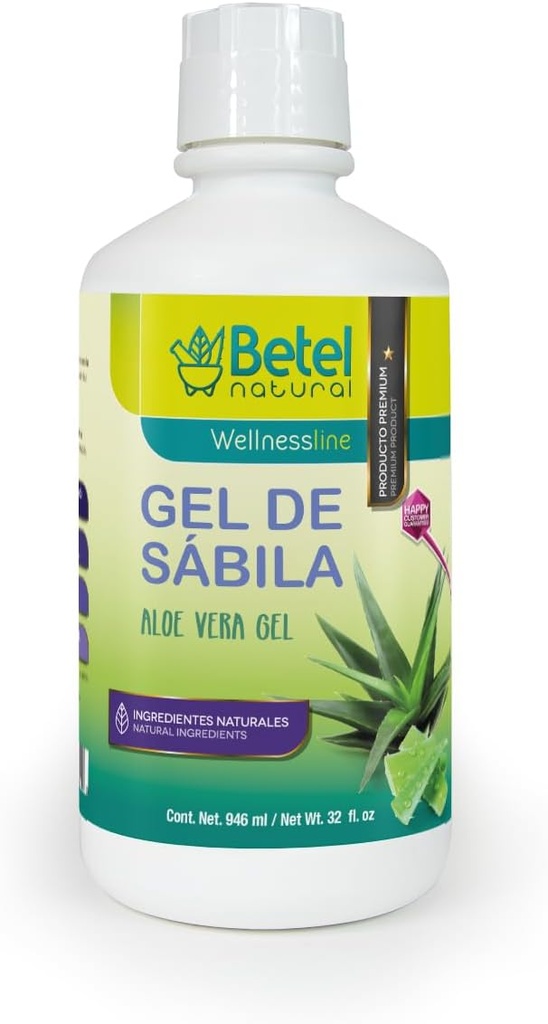 Betel Natural Gel de Sabila Aloe Vera Gel - Úžasná gastrická podpora - 32 Oz